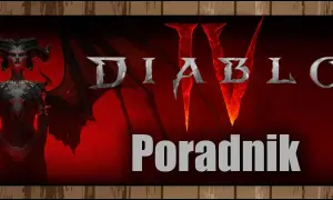 Diablo IV z Lilith i napisem "Poradnik" na czerwonym tle.