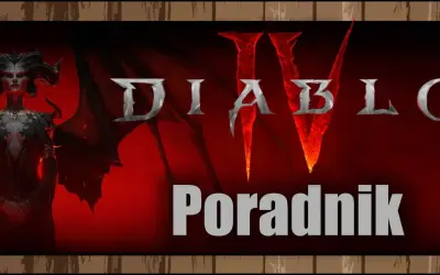 Diablo IV z Lilith i napisem "Poradnik" na czerwonym tle.
