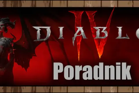 Diablo IV z Lilith i napisem "Poradnik" na czerwonym tle.